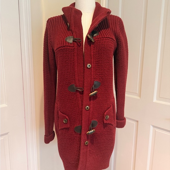 Hanna Andersson Jackets & Blazers - Hanna Andersson Deep Red Toggle Cardigan